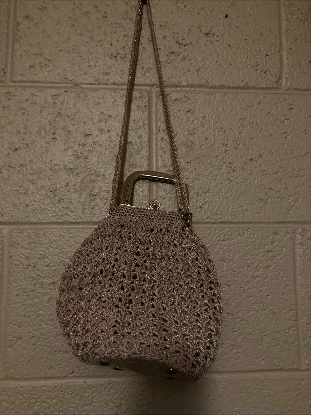 Light Brown and Gold Crotchet Bag